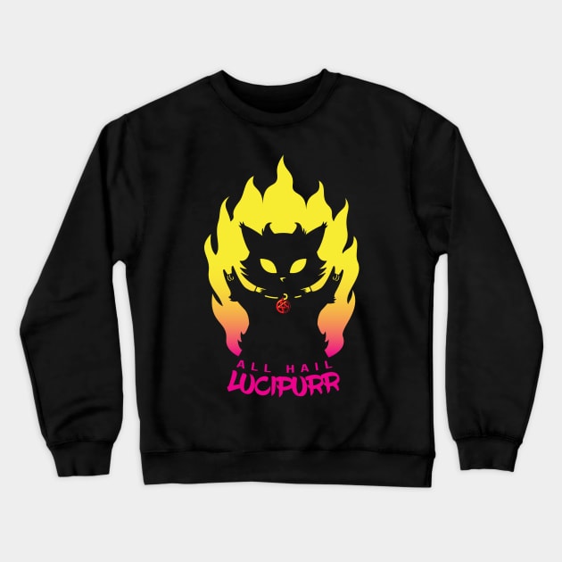 All Hail Lucipurr Crewneck Sweatshirt by HyperVillainy